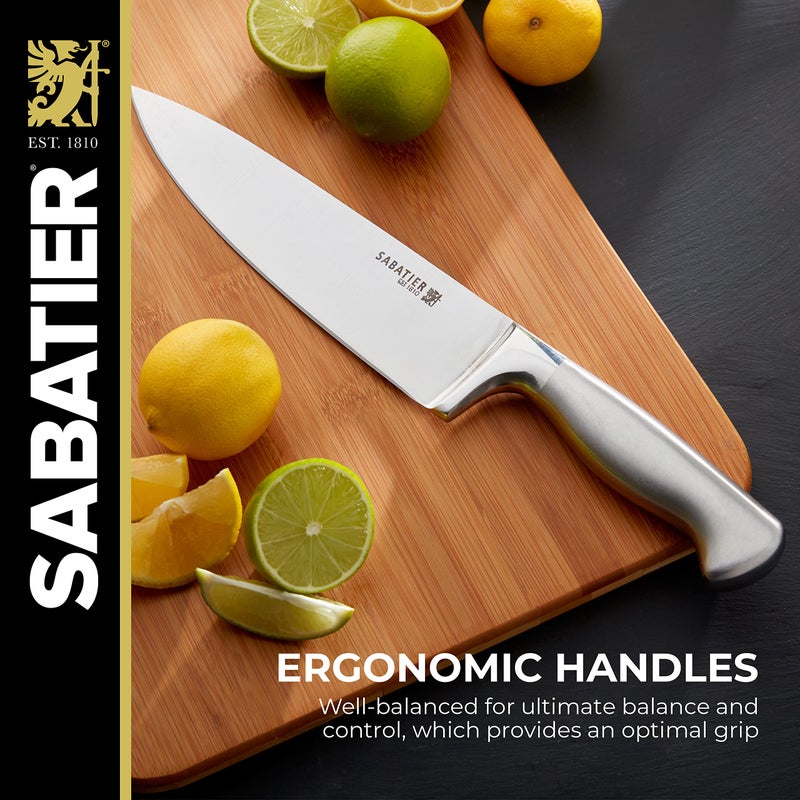 Sabatier 15-Piece Hollow Handle High-Carbon Stainless Steel Knife Block Set, Acacia - Image 3